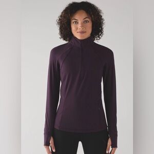 Lululemon Fresh Tracks 1/2 Zip Pullover - Black Cherry